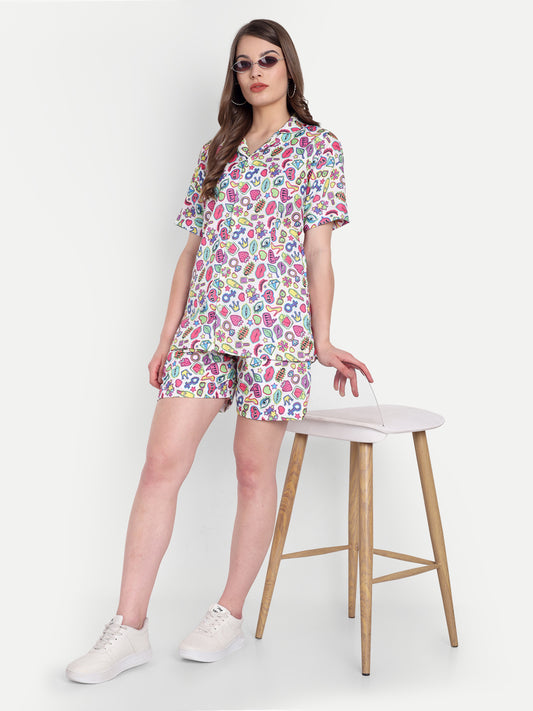 Women Casual Cord Set – Comfortable Summer Co-Ord Outfit multicolor