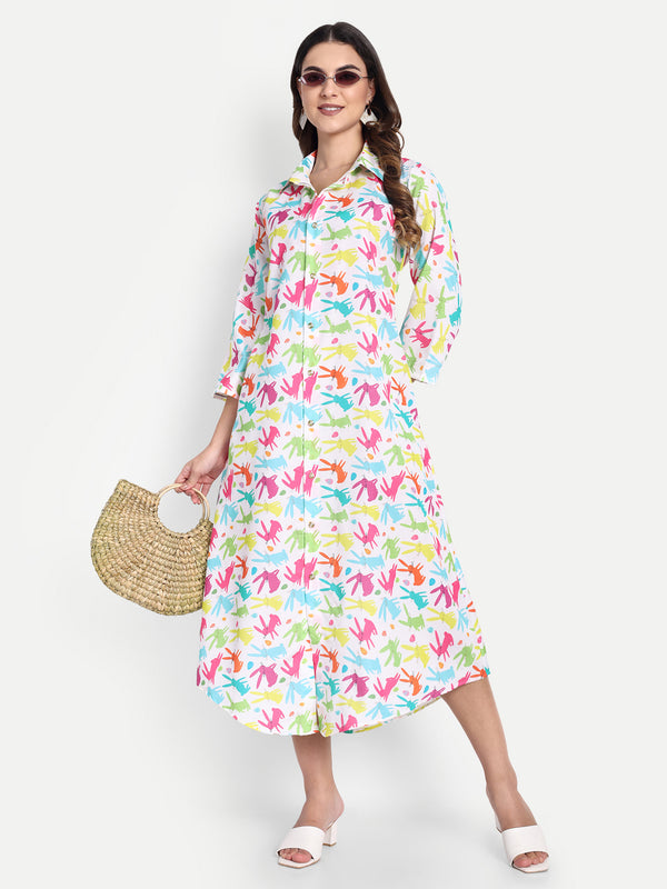 Women Ethnic Kurti – Long Kurti for Festive & Casual Wear white