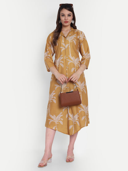 Womens Ethnic Kurti – Long Kurti for Festive & Casual Wear mustard yellow