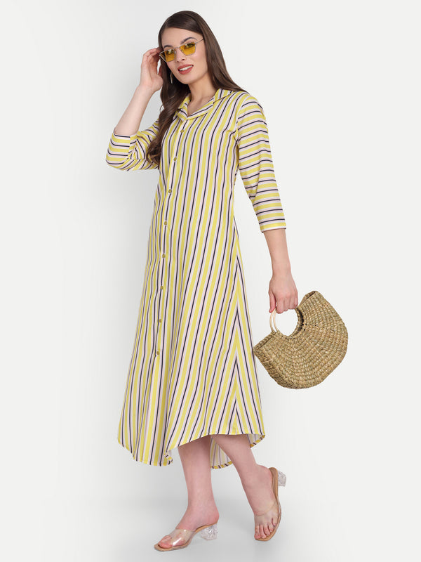 Women Ethnic Kurti – Long Kurti for Festive & Casual Wear yellow