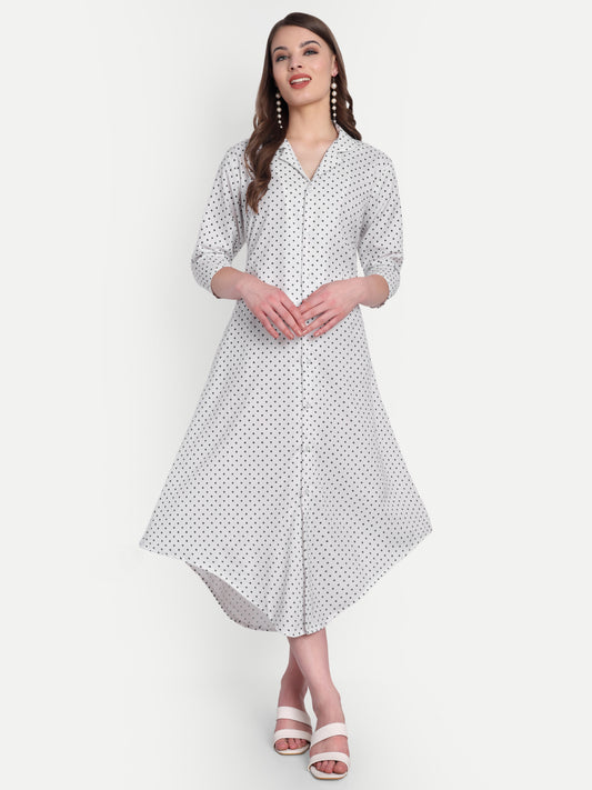 Women Ethnic Kurti – Long Kurti for Festive & Casual Wear white