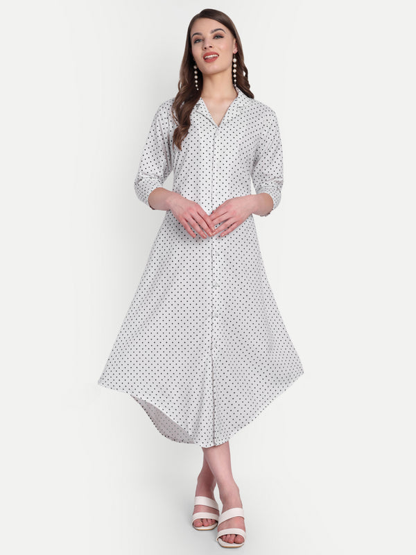Women Ethnic Kurti – Long Kurti for Festive & Casual Wear white