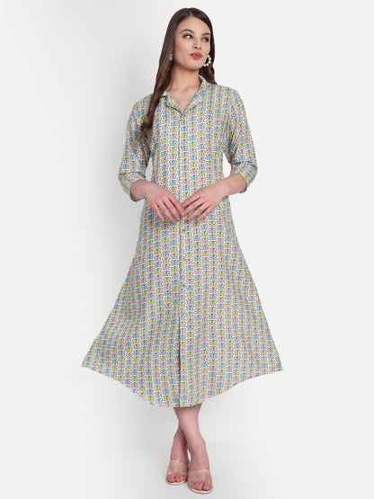 Women Ethnic Kurti – Long Kurti for Festive & Casual Wear mint