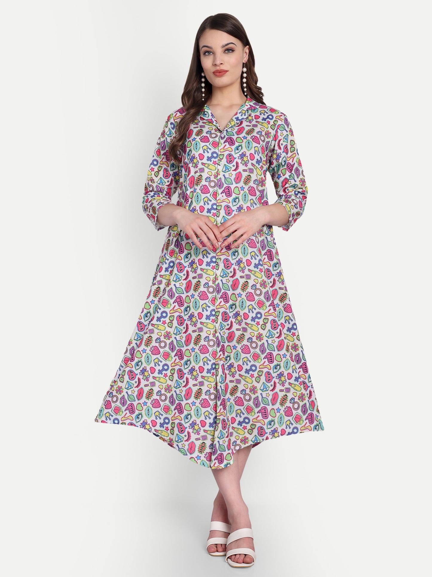 Women Ethnic Kurti – Long Kurti for Festive & Casual Wear multicolor