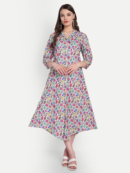 Women Ethnic Kurti – Long Kurti for Festive & Casual Wear multicolor