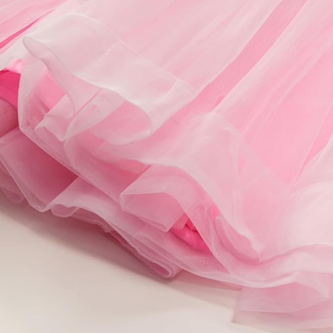 Elegant Women Embellished Sequined Boat Neck Net Fit & Flare Maxi Dress – Party & Evening Gown pink