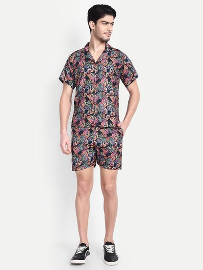 Men’s Co-Ord Set – Trendy T-Shirt & Bottom Wear Combo deep navy blue