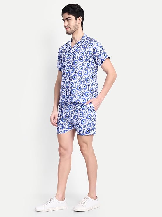 Men’s Co-Ord Set – Trendy T-Shirt & Bottom Wear Combo royal blue