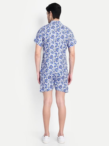 Men’s Co-Ord Set – Trendy T-Shirt & Bottom Wear Combo royal blue