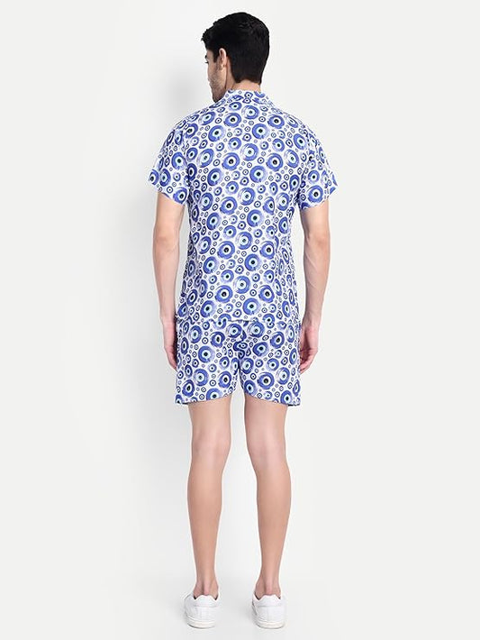 Men’s Co-Ord Set – Trendy T-Shirt & Bottom Wear Combo royal blue