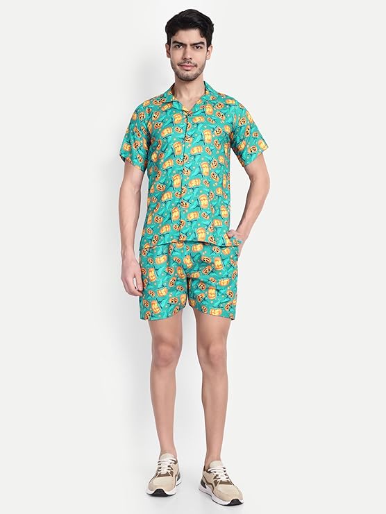 Men’s Co-Ord Set – Trendy T-Shirt & Bottom Wear Combo seafoam green