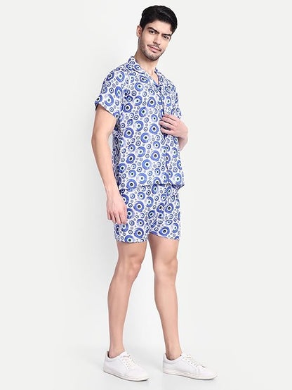 Men’s Co-Ord Set – Trendy T-Shirt & Bottom Wear Combo royal blue