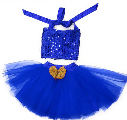 Baby Girl Dress Set – Trendy Top & Skirt for Little Girls blue