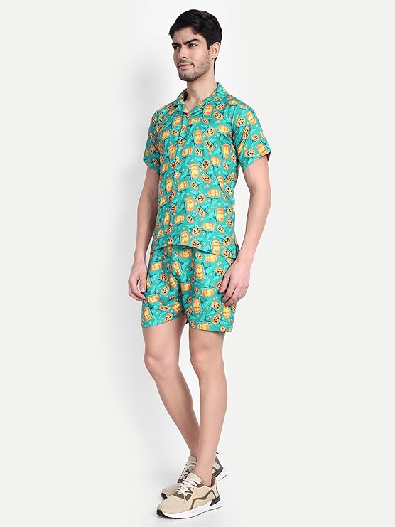 Men’s Co-Ord Set – Trendy T-Shirt & Bottom Wear Combo seafoam green