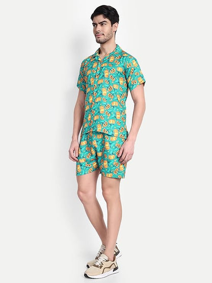 Men’s Co-Ord Set – Trendy T-Shirt & Bottom Wear Combo seafoam green