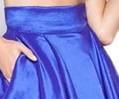 Women’s Royal Blue Satin Lehenga Skirt with Embellished Crop Top