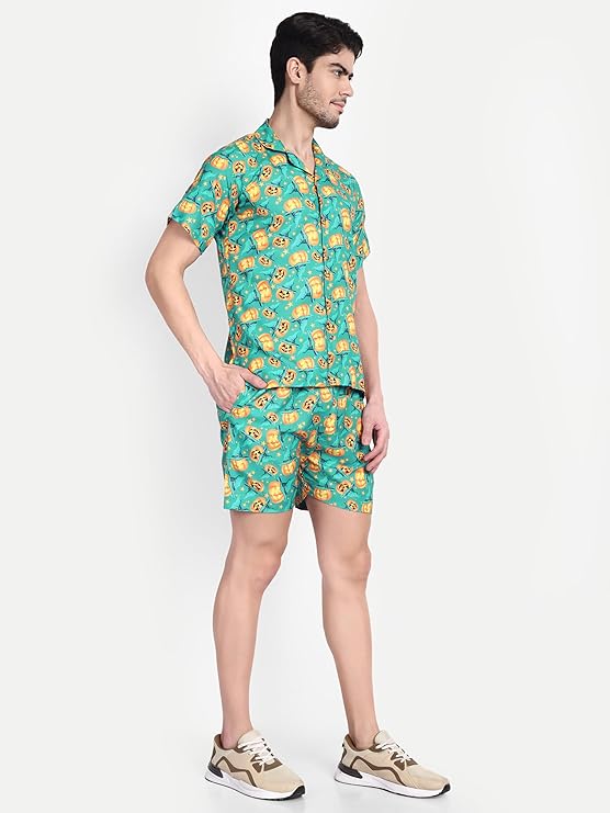 Men’s Co-Ord Set – Trendy T-Shirt & Bottom Wear Combo seafoam green