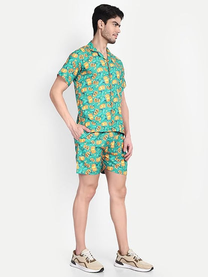 Men’s Co-Ord Set – Trendy T-Shirt & Bottom Wear Combo seafoam green