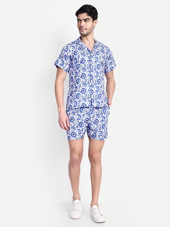 Men’s Co-Ord Set – Trendy T-Shirt & Bottom Wear Combo royal blue