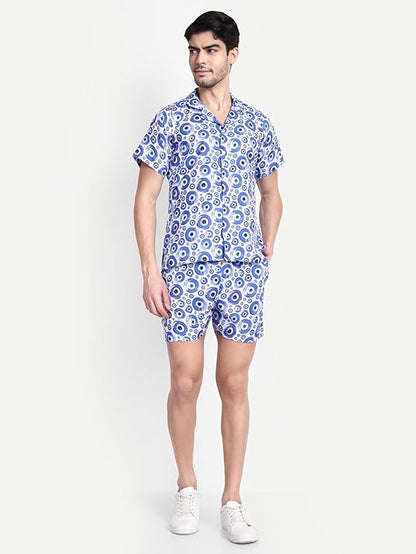 Men’s Co-Ord Set – Trendy T-Shirt & Bottom Wear Combo royal blue