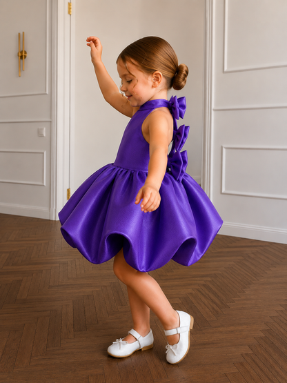 Royal Amethyst Bubble Twirl Party Dress