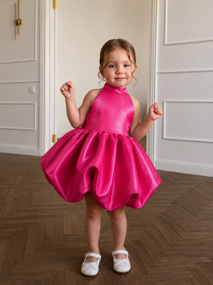 Fuchsia Bloom Bubble Party Dress