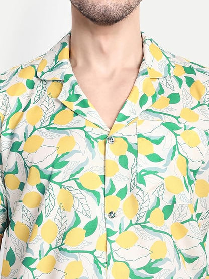 Men’s Co-Ord Set – Trendy T-Shirt & Bottom Wear Combo yellow print
