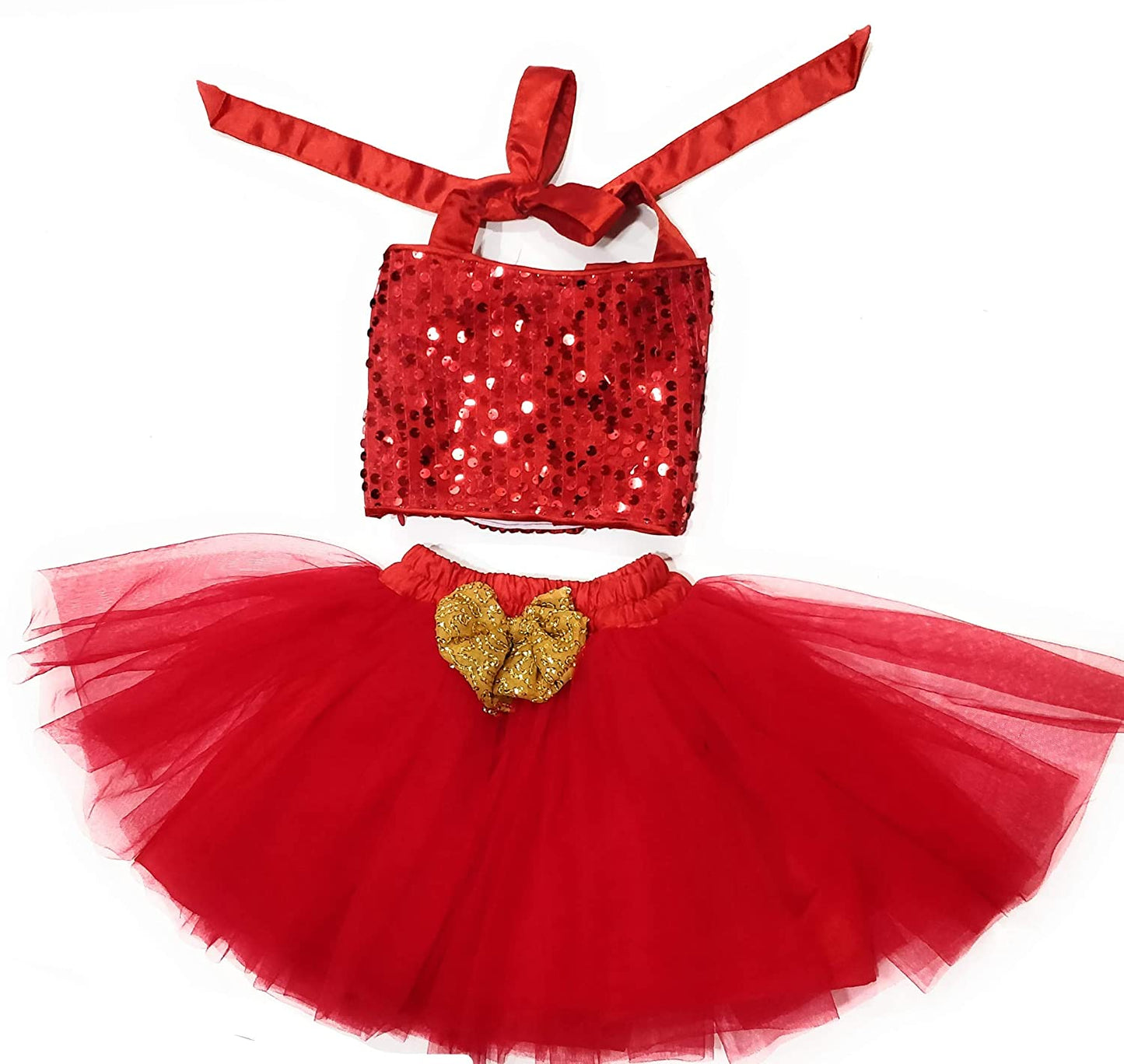 Baby Girl Dress Set – Trendy Top & Skirt for Little Girls red