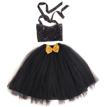 Baby Girl Dress Set – Trendy Top & Skirt for Little Girls black