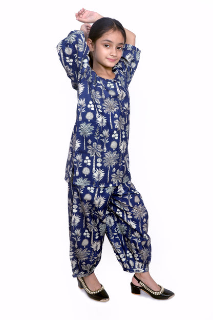 Kids Girls Cord Set – Comfortable & Stylish Matching Outfit blue