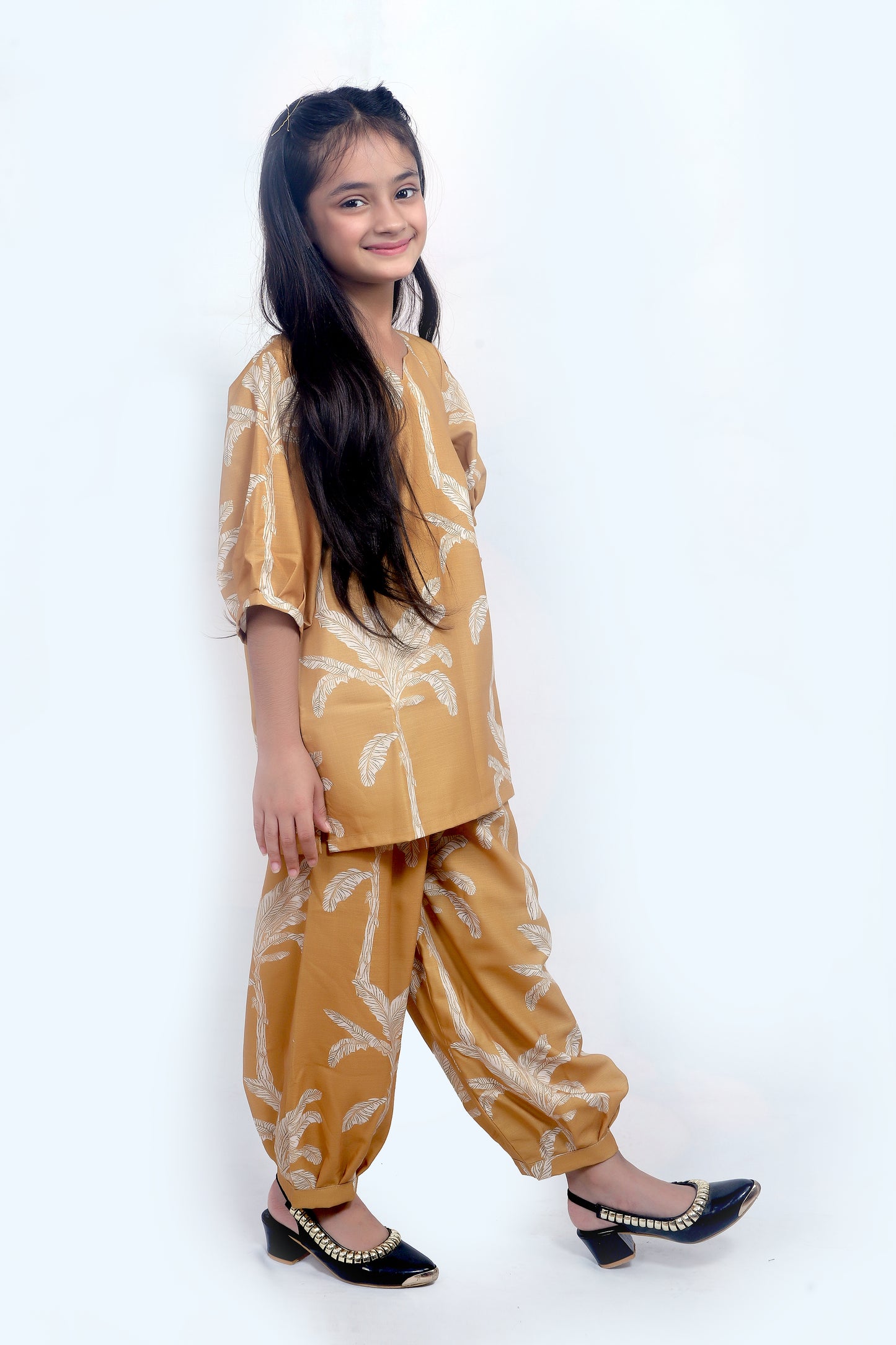 Kids Girls Cord Set – Comfortable & Stylish Matching Outfit mustard yellow