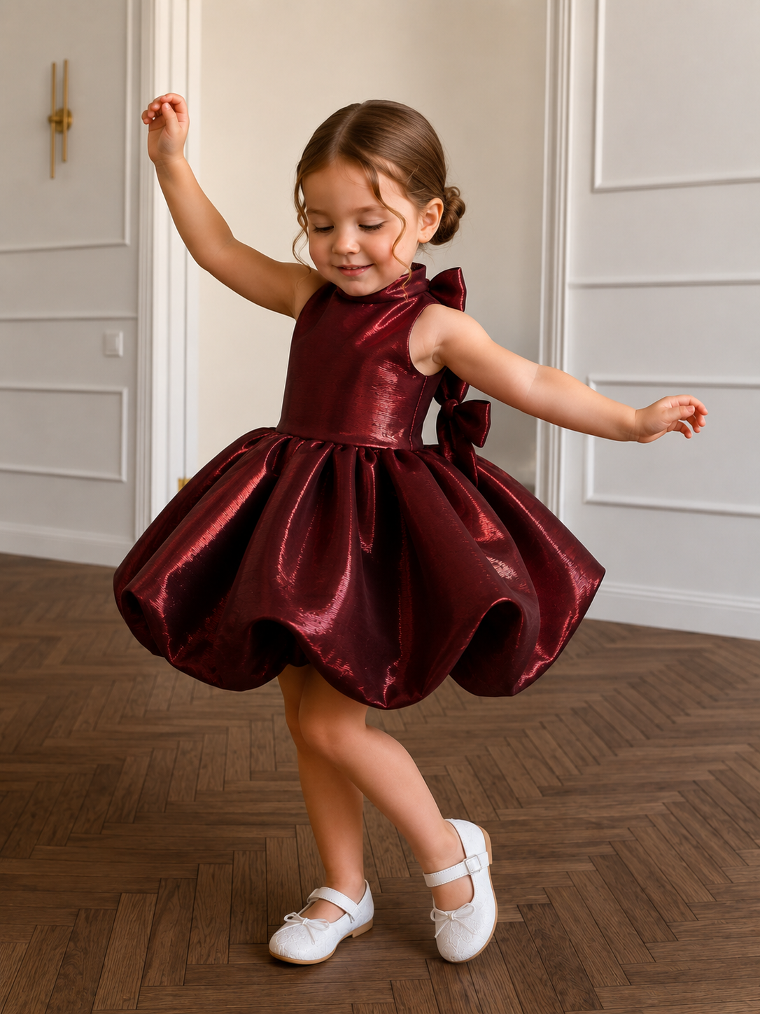 Burgundy Luxe Bubble Party Dress