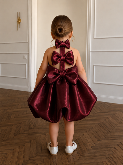 Burgundy Luxe Bubble Party Dress