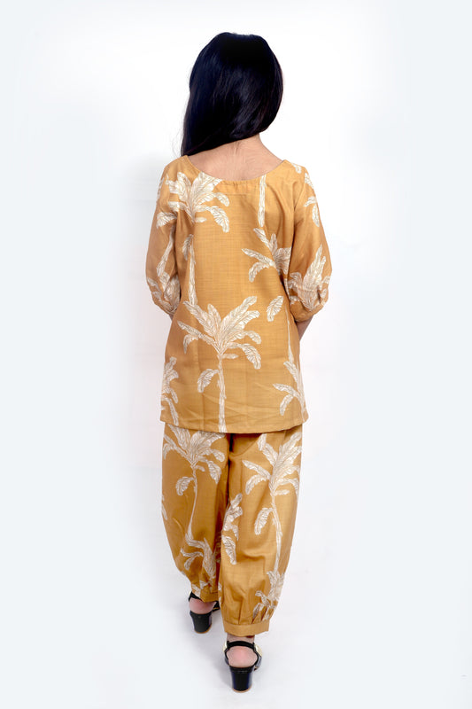 Kids Girls Cord Set – Comfortable & Stylish Matching Outfit mustard yellow