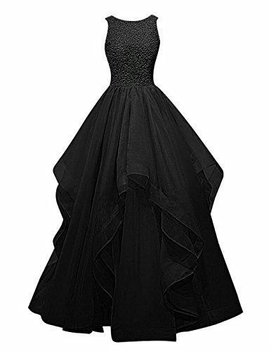 Elegant Women Embellished Sequined Boat Neck Net Fit & Flare Maxi Dress – Party & Evening Gown black