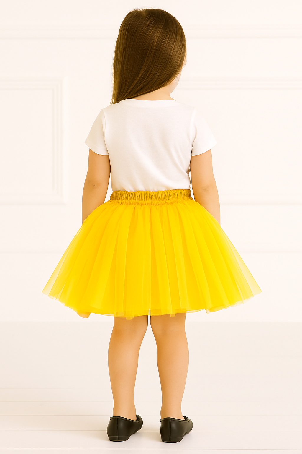 Baby Girl Dress Set – Trendy Top & Skirt for Little Girls white and yellow