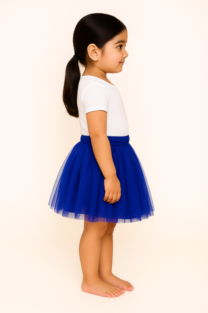 Baby Girl Dress Set – Trendy Top & Skirt for Little Girls white and blue