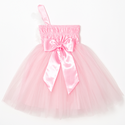 Girls Floral Off Shoulder Net Fit & Flare Dress – Party Wear