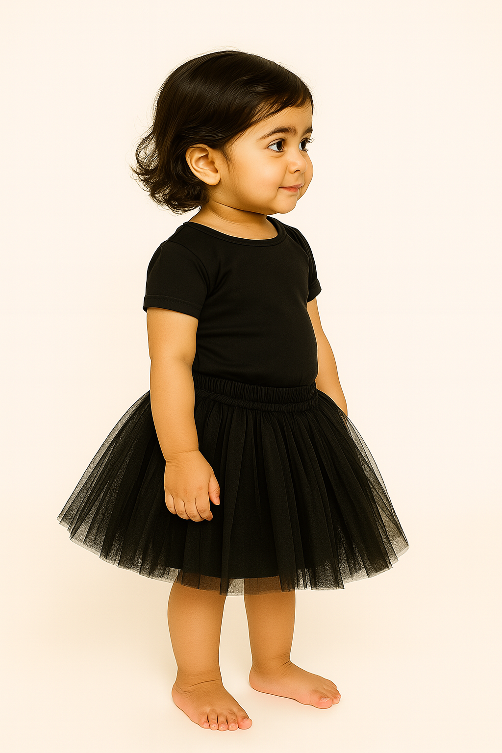 Baby Girl Dress Set – Trendy Top & Skirt for Little Girls black
