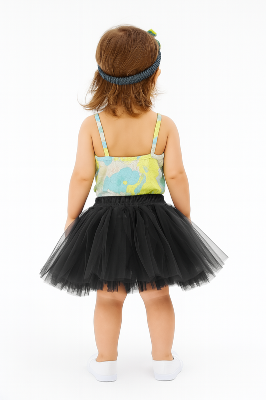Baby Girl Dress Set – Trendy Top & Skirt for Little Girls black
