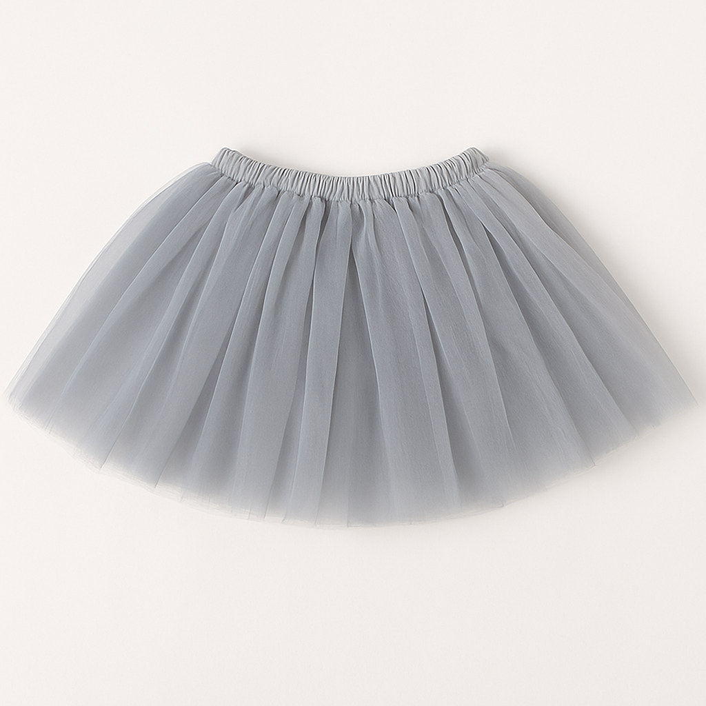 Baby Girl Dress Set – Trendy Top & Skirt for Little Girls  white and grey
