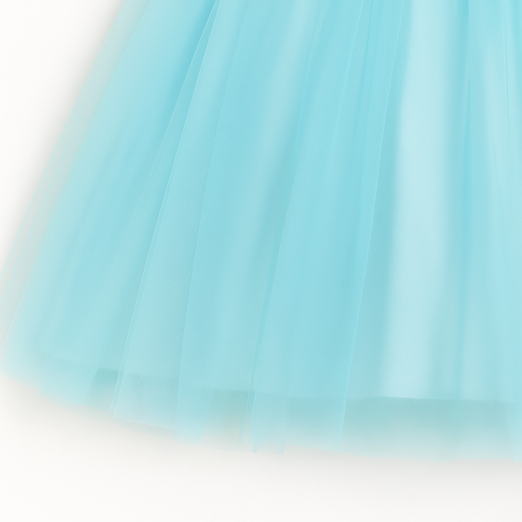 Girls Floral Off Shoulder Net Fit & Flare Dress – Party Wear