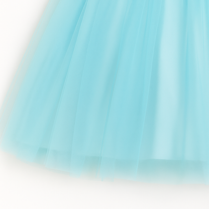 Girls Floral Off Shoulder Net Fit & Flare Dress – Party Wear