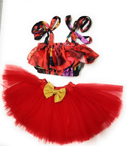 Baby Girl Dress Set – Trendy Top & Skirt for Little Girls red