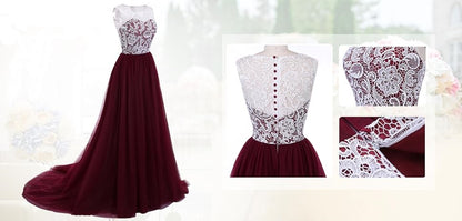 Elegant Women Net Fit & Flare Maxi Dress – Layered Tulle Party & Evening Gown red and silver