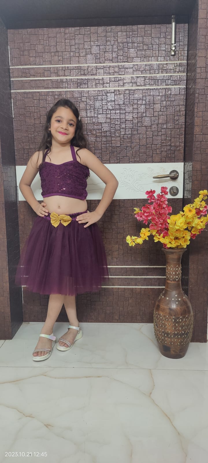 Baby Girl Dress Set – Trendy Top & Skirt for Little Girls purple