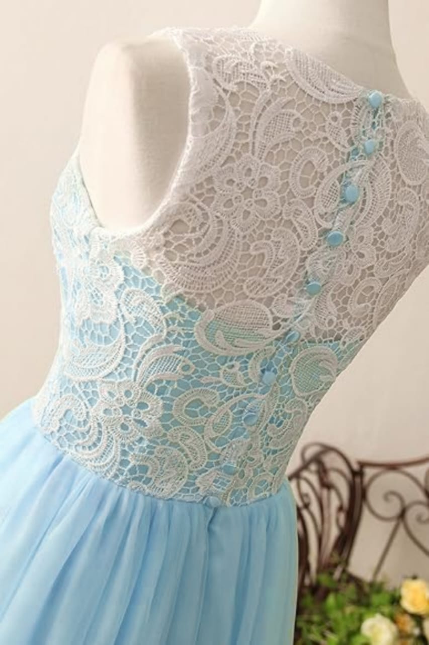Elegant Women Net Fit & Flare Maxi Dress – Layered Tulle Party & Evening Gown light blue