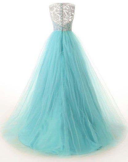 Elegant Women Net Fit & Flare Maxi Dress – Layered Tulle Party & Evening Gown light blue