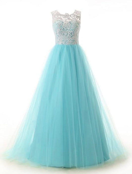 Elegant Women Net Fit & Flare Maxi Dress – Layered Tulle Party & Evening Gown light blue