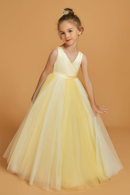 Buttercream Yellow Tulle Princess Gown for Girls
